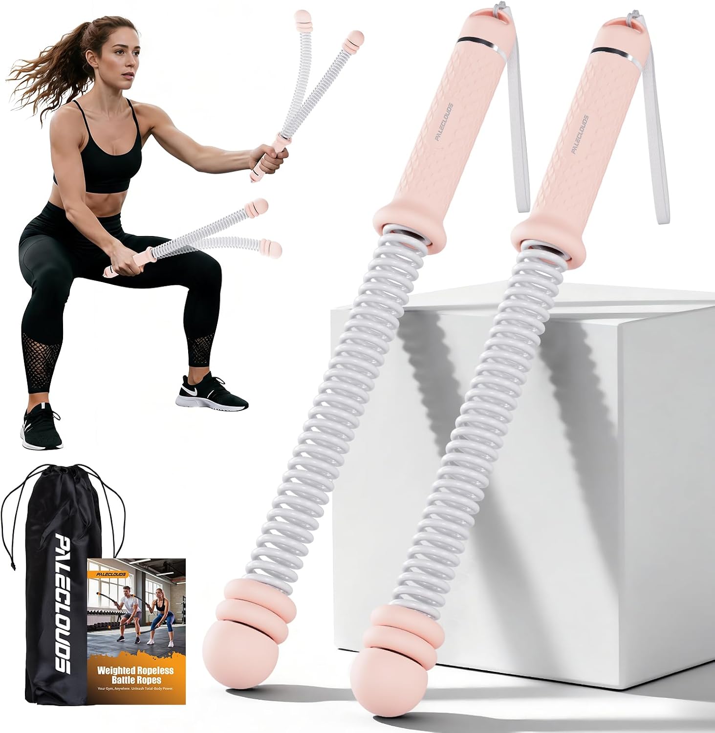 Battle Rope Exercise - Tragbare Seillose Battle Ropes, Verstellbare Gewichte