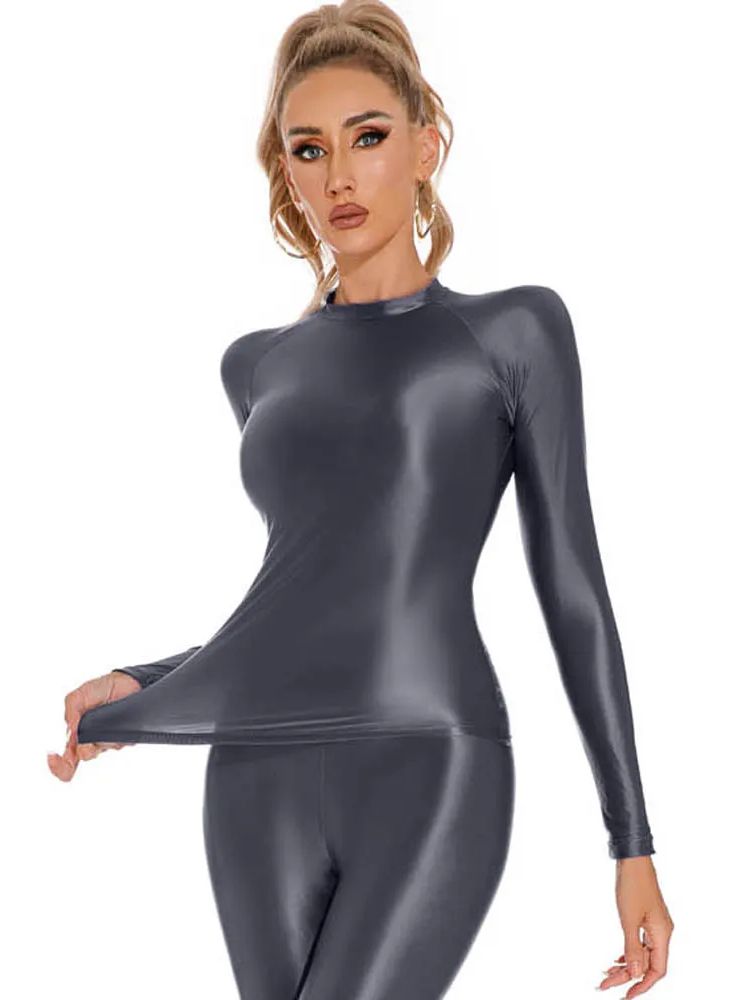 Glänzendes Elastisches Langarm – Yoga Fitness Fit Club Bewertung und Preis