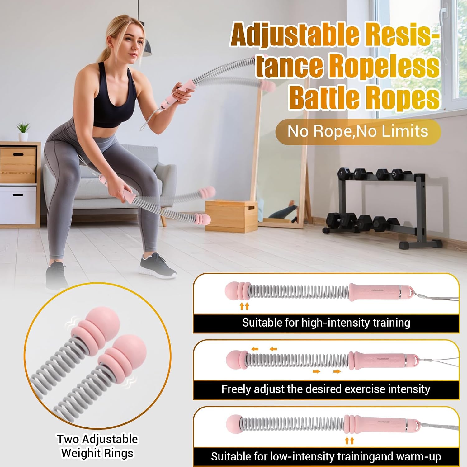 Tragbare Seillose Battle Ropes – Battle Rope Exercise Bewertung und Preis